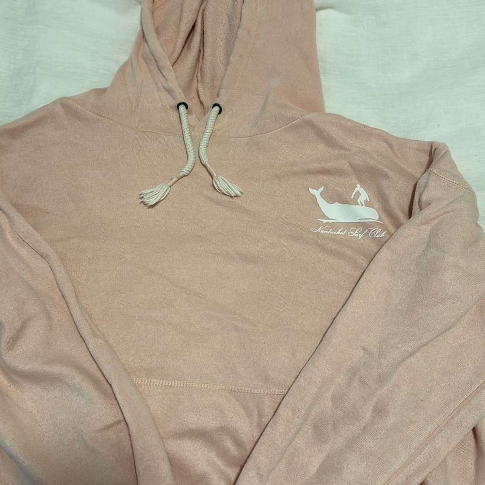 Ocean Drive “Nantucket Surf Club”  light pink hoodie barely worn - size L